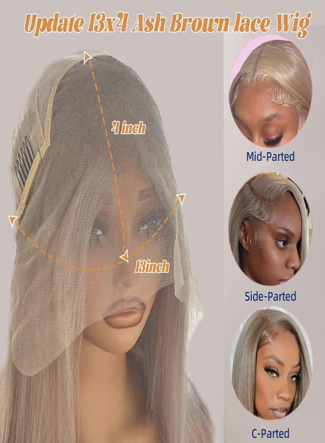 Smavida Ash Blonde HD Transparent Blunt Cut Ash Blonde Bob Wig Human Hair Pre Plucked 13x4 Blonde Lace Front Wigs with Baby Hair Hairline 100% Unprocessed Human Virgin Hair Glueless Bob Wigs - Image 5
